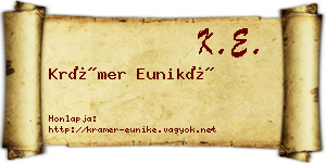 Krámer Euniké névjegykártya